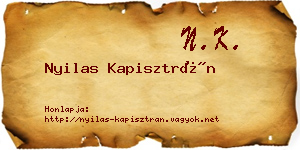 Nyilas Kapisztrán névjegykártya